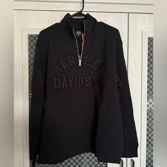 NWT Harley Davidson Men's Sweater 1/4-Zip Mock Neck Pullover …